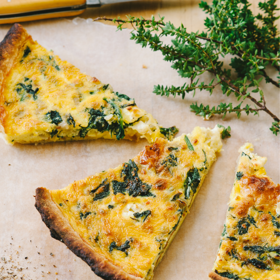Spinach, Onion and Mushroom Quiche